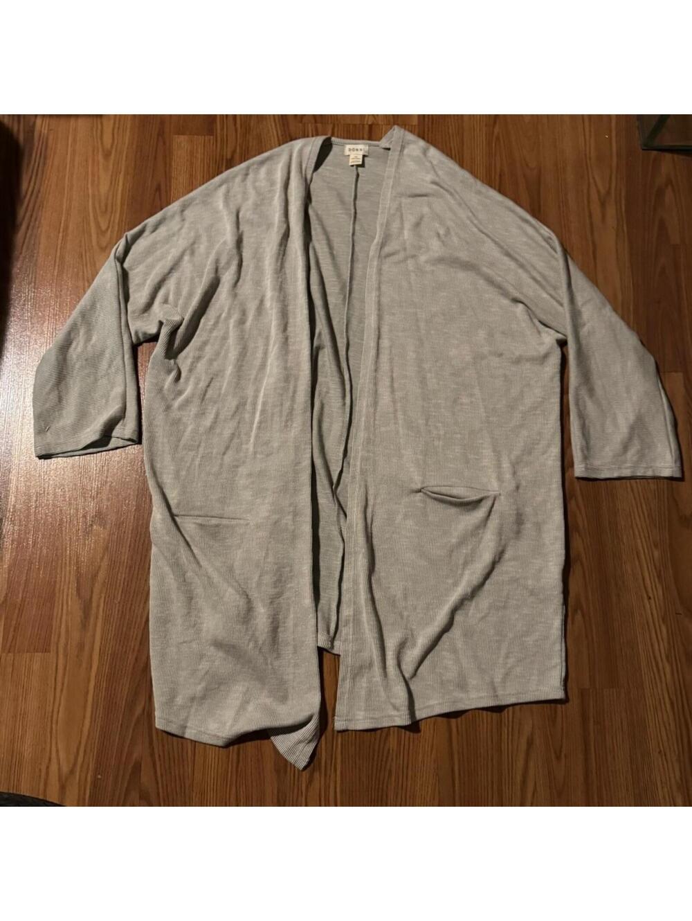 Donni by Anthropologie Gray Open Front Cardigan Lounge Relaxed Oversized